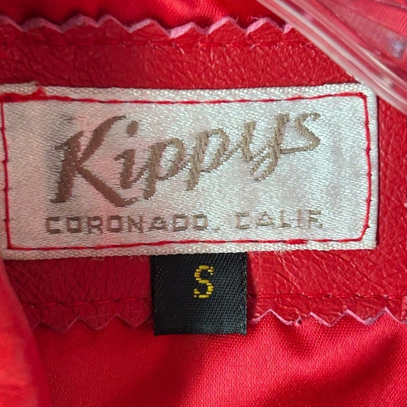 Vintage Kippys Coronado Red Leather Vest - Swarovski Rhinestones / Crystals Sz S - Picture 4 of 9